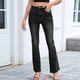 thumbnail image 4 of Pantalones Vaqueros Acampanados de Cintura Alta para Mujer, Ajustados, Informales, Rectos, con Bolsillos. Negro S, 4 of 9