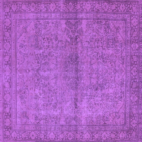 Ahgly Company Indoor Square Oriental Purple Industrial Area Rugs, 6' Square