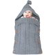thumbnail image 1 of Saco de dormir de punto para bebé Manta envolvente para cochecito Saco de bebé con forro polar en el interior, Saco cálido Saco de punto para bebés recién nacidos Gray-x Jormftte LN-2019-3, 1 of 5