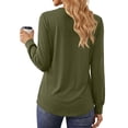 thumbnail image 4 of Fantaslook V Neck Henley Blouses for Women Dressy Fall Tops Long Sleeve Shirts Fashion Clothes, 4 of 8