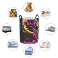 thumbnail image 4 of Balery Neon Gothic Skull Moon Cesta de ropa redonda con asas, impermeable, independiente, para ropa, juguetes, dormitorio y familia-Small, 4 of 6
