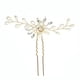 thumbnail image 1 of SGACAI Horquillas para el pelo de boda con flores, joyas de cristal para dama de honor, pinzas para novia, perlas, 1 of 7
