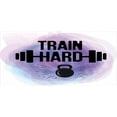 thumbnail image 4 of Fitness Piggy Bank, Watercolors Style Train Hard Life Message Kettlebell and Barbell, Ceramic Coin Bank Money Box for Cash Saving, 3.6" X 3.2", Lavender Pale Blue Black, by Ambesonne, 4 of 4