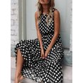 thumbnail image 3 of Women's Polka Dot Round Neck Sleeveless Midi Dress 100% Polyester Lightweight Chic Everyday Wardrobe For Spring Wear, 3 of 8