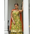 thumbnail image 7 of Janasya Indian Women's Green Cotton Floral Block Print Kurta with Palazzo and Dupatta, 7 of 7