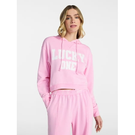 No Boundaries Mineral Wash Graphic Hoodie Sweatshirt, Women's XXS-XXL