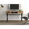 thumbnail image 4 of Safdie & Co. Desk 47L Brown Reclaimed Wood 2 Drawers 1 Shelf Black Metal, 4 of 4