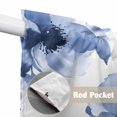 thumbnail image 2 of Blue Floral Spring Kitchen Window Curtains, Swag Curtains Valance for Bedroom Living Room Bathroom, Retro Watercolor Botanical Summer Rod Pocket Window Treatment Curtain Block Drapes 2 Panels 36"x36", 2 of 9