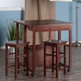 thumbnail image 7 of Pemberly Row 3 Piece Drop Leaf Counter Height Dining Set in Walnut, 7 of 7