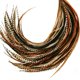 thumbnail image 1 of 21 plumas de cabello de color natural - 7 - 12 de largo - Plumas para extensión de cabello Kit de bricolaje de extensión de cabello natural - Diseño llamativo - 20 cuentas de microenlaces - Plumas de, 1 of 4