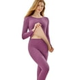 thumbnail image 5 of Liwarace Thermal Underwear for Women Ultra Soft Thickened Microfiber Lambswool Thermal Underwear Set with Golden Fleece Lined (Purple, S), 5 of 26