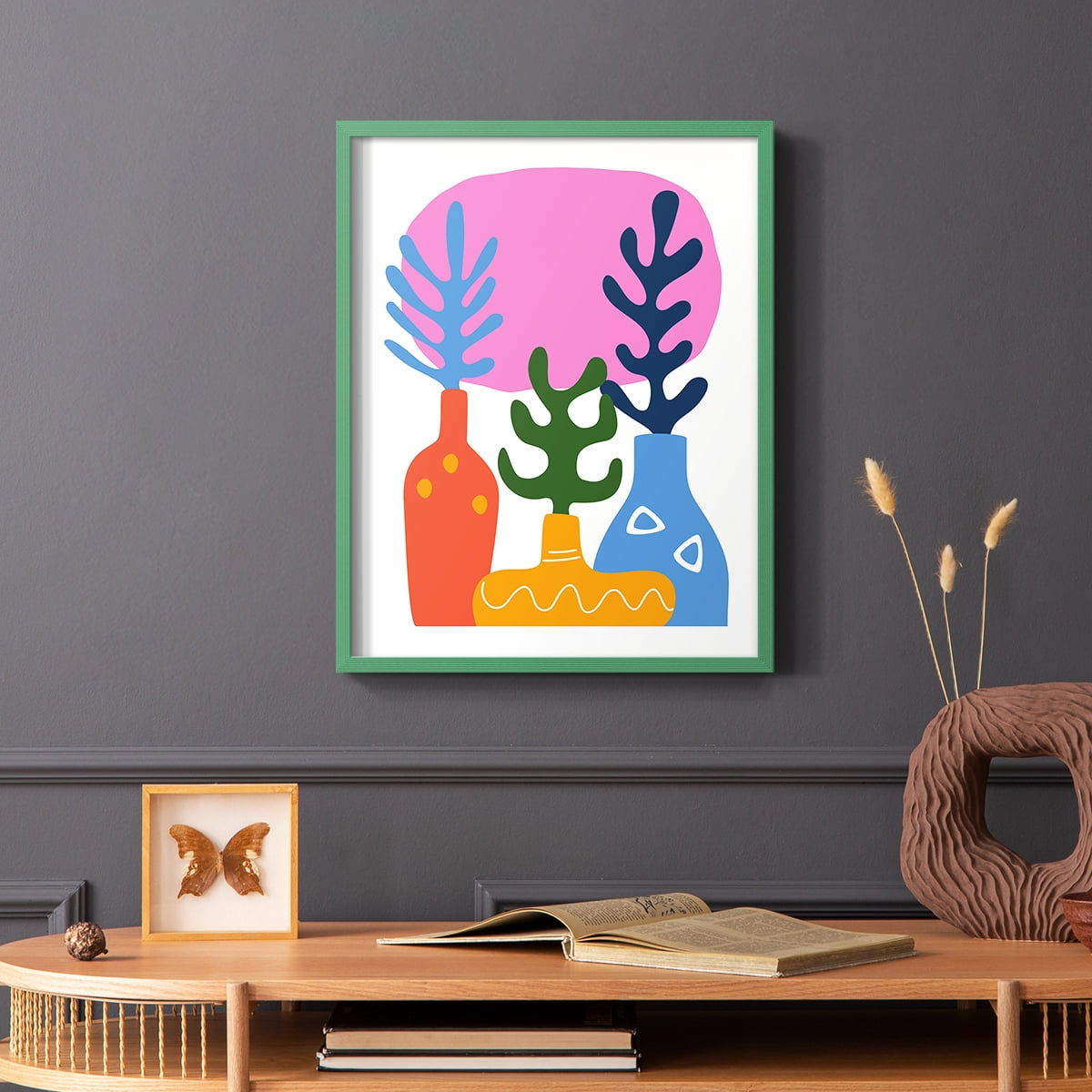 Matisse CDLIX in Green Solid Wood Framed Print No Nail Hanging