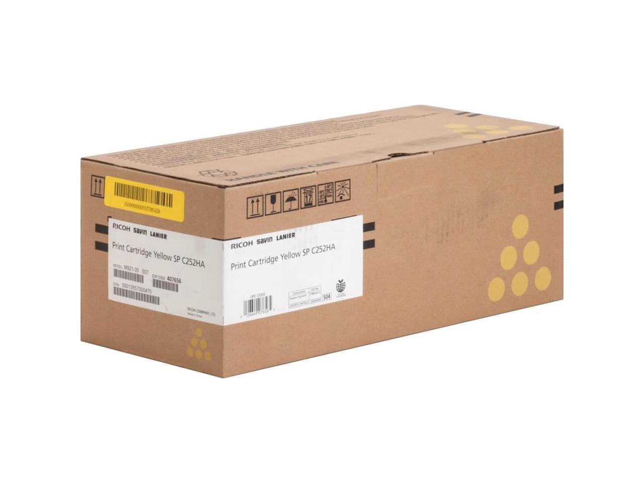 Ricoh 407656 Toner, 6000 Page-Yield, Yellow