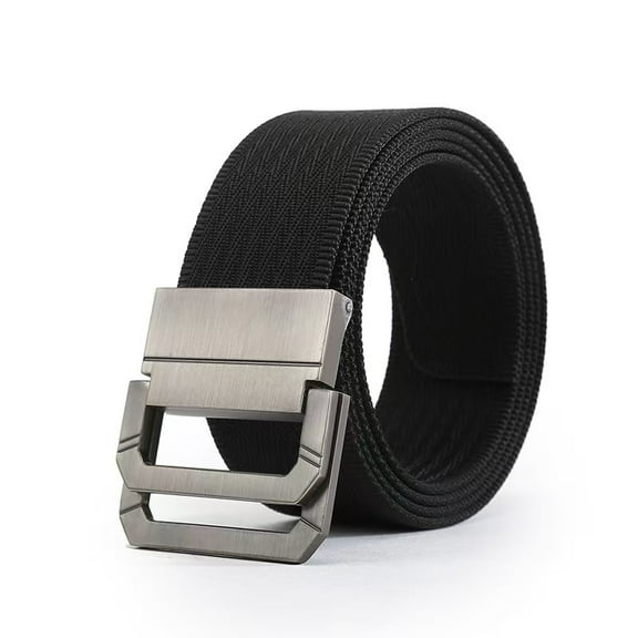 Canvas Belt with Double Ring Buckle, Fabric Web Belt for Women Men Double Ring for Outdoor & Casual Wear