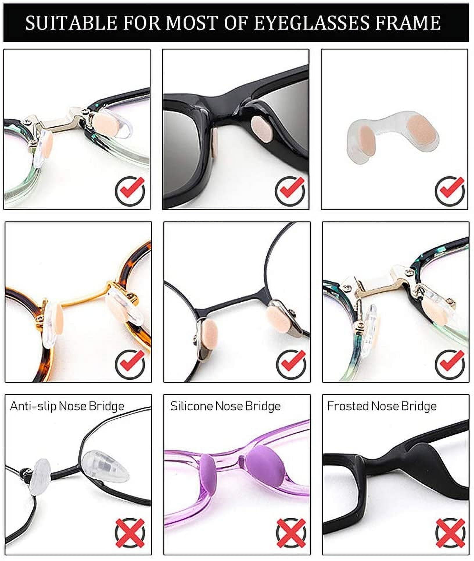 VONTER Eyeglass Nose Pads 48 Pairs Thickness 1MM Anti Slip Soft EVA Foam  Self Adhesive Nose Pads for Eyeglasses Sunglasses Stick On Frame 