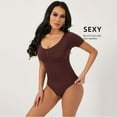 thumbnail image 3 of Ugoldhm Women's Seamless Tummy Control Bodysuit - Snap Crotch Waist Trainer Shapewear Sliming Jumpsuit, 3 of 7