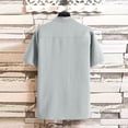 thumbnail image 3 of ZZHZGZ Fourth of July Mens Dress Shirts Male Casual Shirt Top Solid Top Loose Shirt Short Sleeve Stand Button Top Shirt Late July Mens Black Tshirts Multipack Xl, 3 of 4