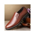 thumbnail image 3 of Frontwalk Mens Dress Shoes Business Oxfords Formal Brogues Office Non Slip Flats Men On Leather Shoe Brown#1 5.5, 3 of 3