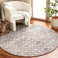 thumbnail image 2 of SAFAVIEH Micro-Loop Charlotte Solid Area Rug, Brown/Ivory, 5' x 5' Round, 2 of 7