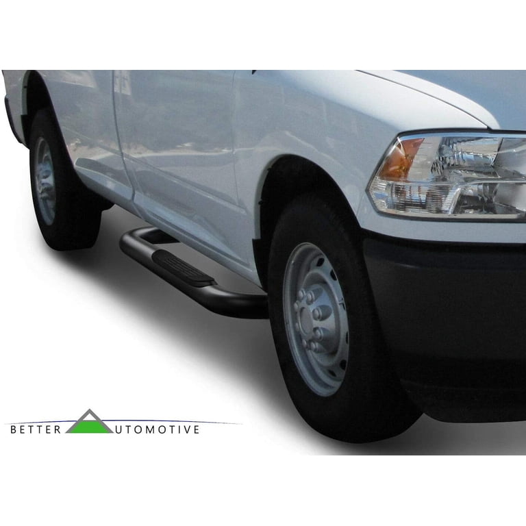 TAC 3" Round Tube Side Steps For Ford F150 F250 F350 Regular Cab - Black Nerf Bars Running Boards