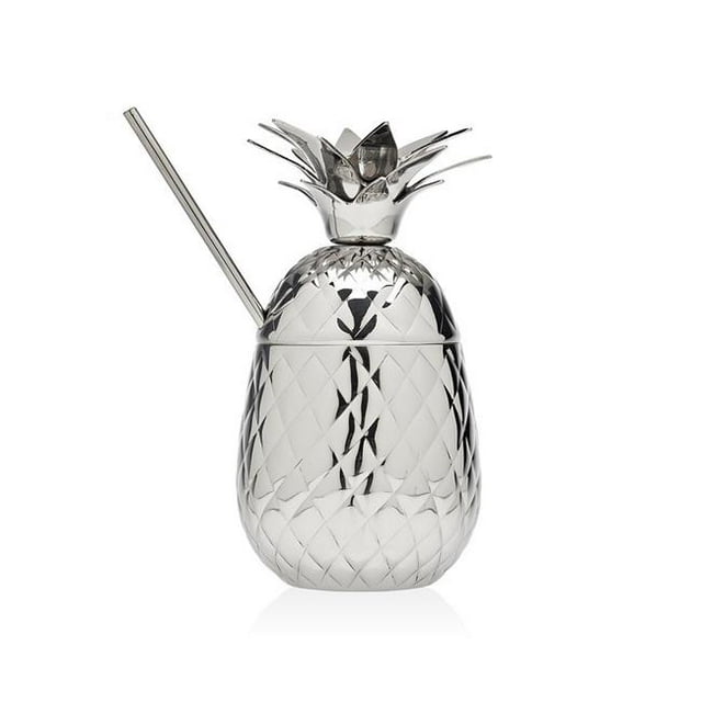 Godinger 6209 Ananas Covred Mug & Stry, Acier Inoxydable