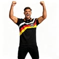 thumbnail image 5 of Ceisia Men Germany Flag Soccer Print Short Sleeve Turn Down Collar Casual Polo Shirt Black S Gift, 5 of 6