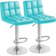 thumbnail image 1 of JJUN Bar Stools Modern Pu Leather Swivel Adjustable Hydraulic Bar Stool Square Counter Height Stool Set of 2 (Blue), 1 of 8