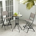 thumbnail image 2 of Costway Set of 2 Outdoor Bar Chair Folding Bar Height Stool with Metal Frame Coffee, 2 of 7