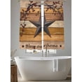 thumbnail image 5 of Texas Star Vintage Sheer Curtains 63 Inch Length 2 Panels Set Window Treatments, Berry Yellow Brown Wooden Rod Pocket Semi Curtains for Living Room/Bedroom/Kitchen Décor, 104"W x 63"L, 5 of 7