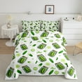 thumbnail image 3 of Manfei Cute Vegetables Pickle Bedding Comforter Set for Kid, Cartoon Pickle Twin Comforter Sets, White Green Cartoon Theme Reversible Bedding Set, Lightweight Room Decor, 2 Pieces, 3 of 9