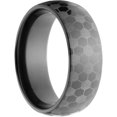 thumbnail image 3 of 8mm Half-Round Black Zirconium Ring with a Lasered Soccer Design, 3 of 3