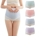 thumbnail image 2 of 3-Pack Striped High Waist Maternity Panties Over Bump Pregnancy Briefs Adjustable Waistband Belly Support Maternity Underpants, 2 of 10