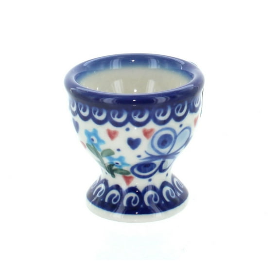 Blue Rose Polish Pottery Butterfly Egg Cup