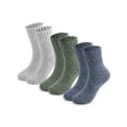 thumbnail image 2 of BadPiggies 3 Pairs Merino Wool Thermal Socks for Men, Ultra-Thick Wool Hiking Socks Winter Warm Breathable Crew Socks, 2 of 8