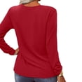 thumbnail image 2 of Túnica con cuello en V, jersey con cuello en V de leopardo, top con retazos de leopardo, top suelto de manga larga, instalación sin esfuerzo, 2 of 5
