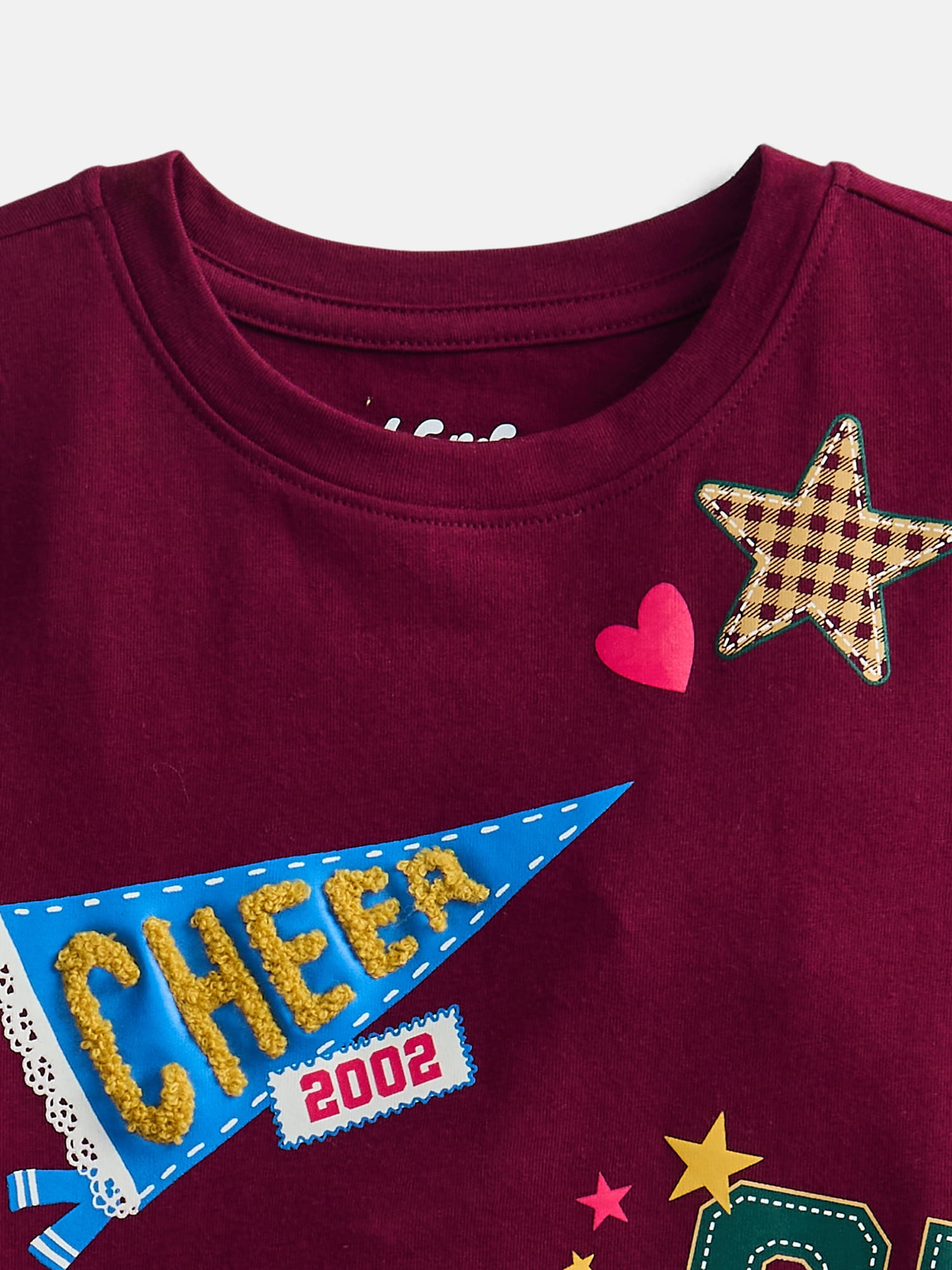 Wonder Nation Girls Embellished Graphic Tee with Short Sleeves, Sizes 4-18 & Plus