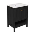 thumbnail image 3 of Château 24" Freestanding Bathroom Vanity in Black Oak with 3-Hole Widespread Sink Top, 3 of 5