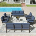 thumbnail image 5 of Kullavik Aluminum Patio Furniture Set,7 Pieces 10 Seat Metal Outdoor Furniture Conversation Set w/Swivel Chairs,Black, 5 of 6