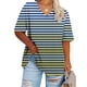 thumbnail image 1 of Fiudx Ofertas Del Día Camiseta Deportiva de Verano Estampada de Manga Corta con Cuello En V de Gran Tamaño para Mujer, 1 of 4