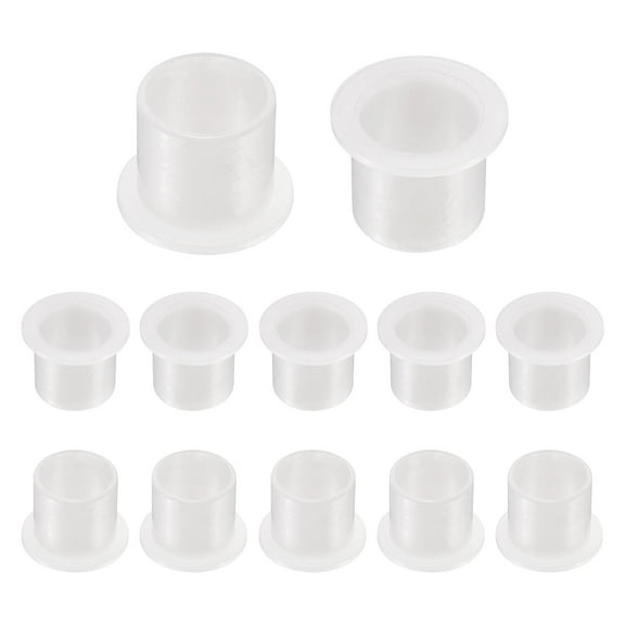12pcs Flanged Sleeve Bearings Plastic Bushings ID 20.1mm x OD 23mm x Length 22mm Nylon Bushings, White