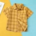thumbnail image 7 of XuJwPNcy Little Boys Button Down Shirts Short Sleeve Comfy Plaid Tops Infant Collar T-Shirts Kids Summer Outfits with Pocket, 7 of 7