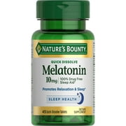 Nature's Bounty Melatonin 10 mg Quick Dissolve, Drug-Free Sleep Aid, 45 Ct
