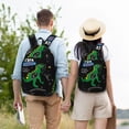 thumbnail image 6 of Lsque Space Dino Cartoon Black Pattern Canvas Daypack, Durable Backpack, High-quality Versatile Backpack,Vintage Compact Backpack-Small, 6 of 6
