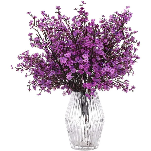 6 piezas de flores artificiales de otoño, flores de aliento de bebé falsas, ramo de gypsophila artificial a granel, arreglos florales de seda, centros de mesa para el hogar, cocina, dormitorio,