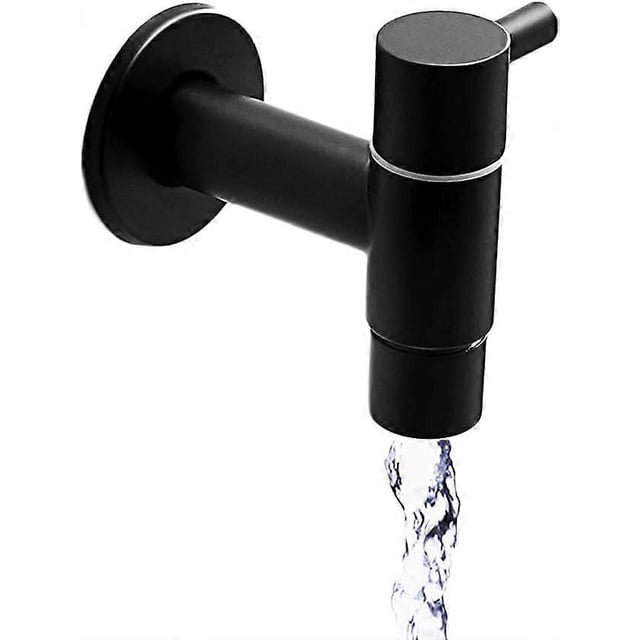 Black Stainless Steel Faucet, Mop Pool Faucet, Wall Mounted Cold Water Faucets, Retro Sink Faucet, Black Wall Mounted Faucet, for Balcony, Bathroom, K