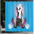 thumbnail image 4 of Ambesonne Modern Shower Curtain, Music Elements Graffiti, 69"Wx70"L, Blue Fuchsia and Dust, 4 of 5