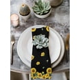 thumbnail image 2 of Sunflower Black Cloth Napkins Set of 6 Reusable Dinner Napkins, Watercolor Floral Vintage Farmhouse Cocktail Napkin Washable Table Napkins for Wedding/Holiday Party/Baby Shower 20"x20", 2 of 7