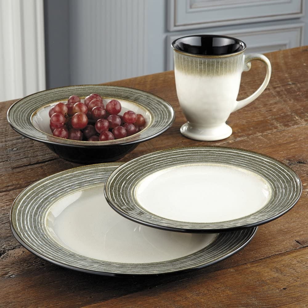 Cuisinart CDST1-S4HG Loire Collection 16 Piece Stoneware Dinnerware Set for 