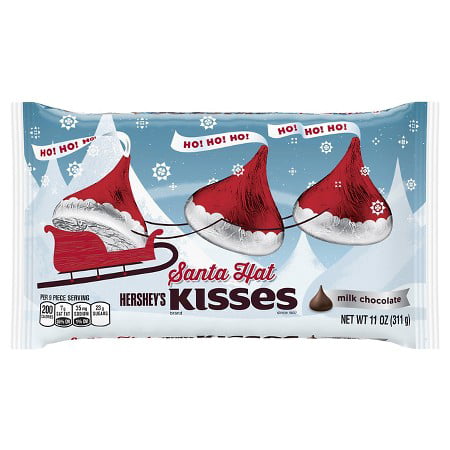 Hershey's Holiday Milk Chocolate Santa Hat Kisses 11 oz - Walmart.com
