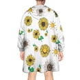 thumbnail image 2 of White Sunflower Butterfly Sun Pattern Wearable Oversized Blanket,Wearable Blanket Hoodie for Adults,Cozy Hooded Blankets with Super Pockets,Super Warm Fuzzy Pullover for Women & Men, 2 of 6